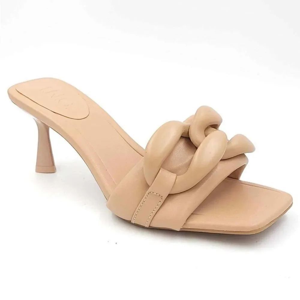 INC International Concepts Women’s Jemya Mid-Heel Slide Sandals in the Size 9M